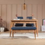 Hanah Home Vina 1048 Mesa Extensible y Sillas, Pino Atlántico y Azul Oscuro